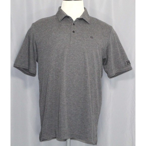Travis Mathew Dark‎ Gray Pima Cotton Polyester Golf Polo Shirt Men's Size Large